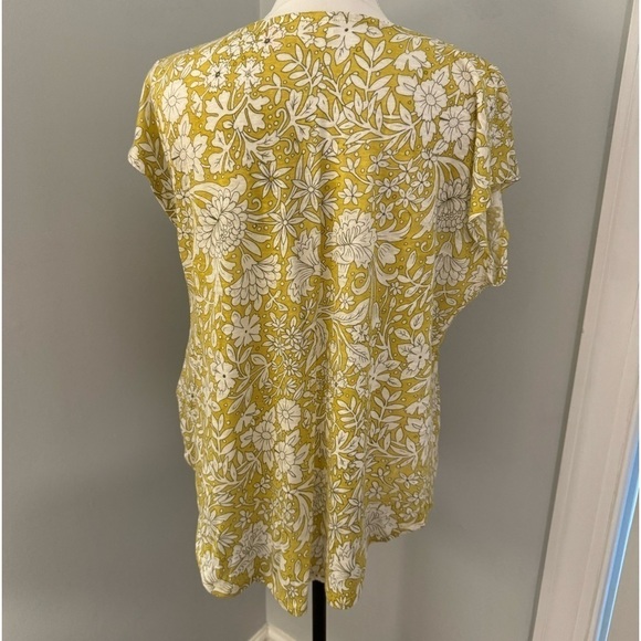 Rachel Ashwell 100% Linen Floral Top, M. Yellow/green color. NWOT - Picture 2 of 8